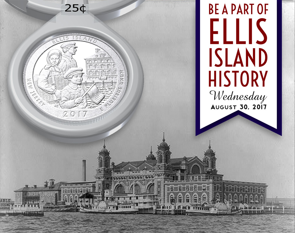 2017 Ellis Island U.S. quarter in a Coin Carousel_Ellis Island in 1905